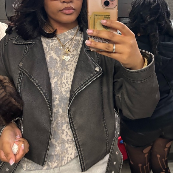 Fashion Nova Roxi Washed Faux Leather Moto Jacket - Picture 4 of 4